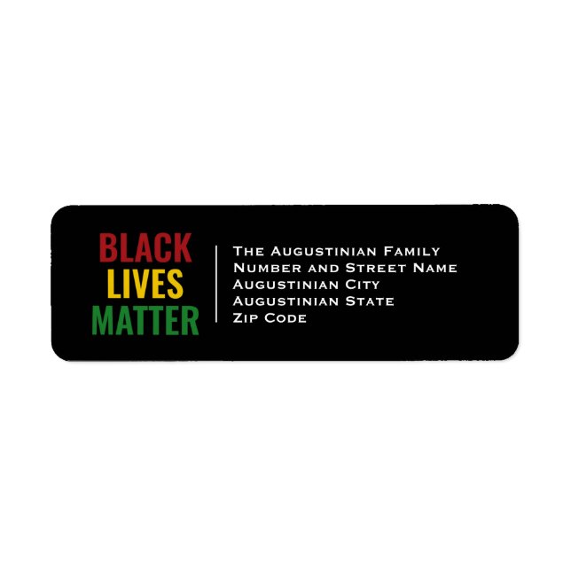 BLACK LIVES ÄRENDE | RETURADRESS RETURADRESS ETIKETT (Framsidan)