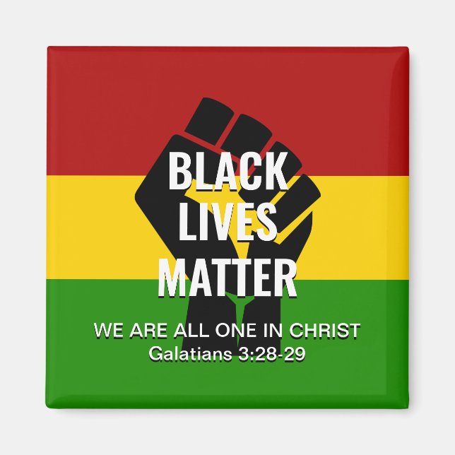 BLACK LIVES-FRÅGAN I CHRIST Christian BHM Magnet (Framsidan)