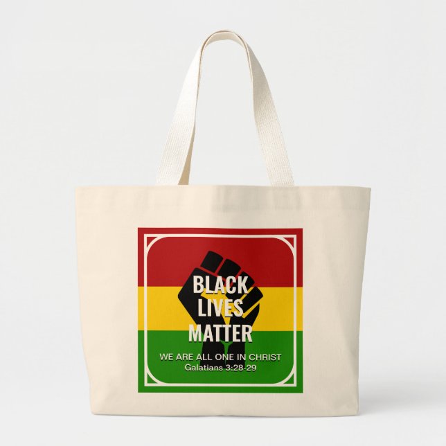 BLACK LIVES-FRÅGOR I KRISTS kristna Jumbo Tygkasse (Framsidan)