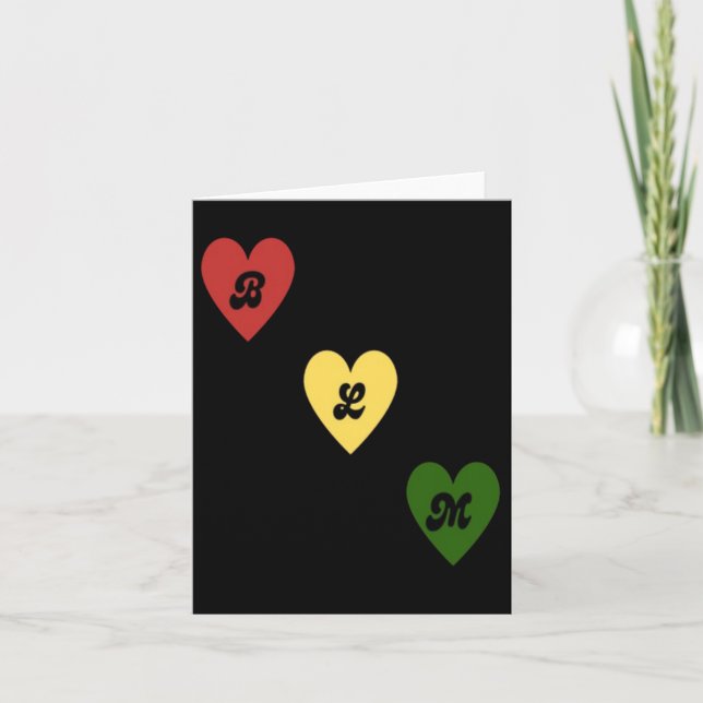 Black Lives Hearts Sticker Kort (Framsida)