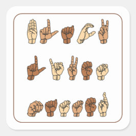 Black Lives Matter American Sign Language Fyrkantigt Klistermärke