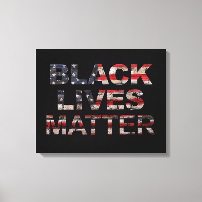 Black Lives Matter | Amerikanska Flagga Canvastryck (Framsida)