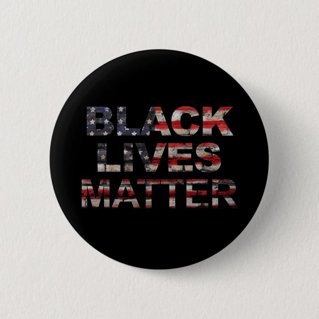 Black Lives Matter | Amerikanska Flagga Knapp (Framsida)