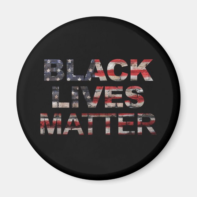 Black Lives Matter | Amerikanska Flagga Magnet (Framsidan)