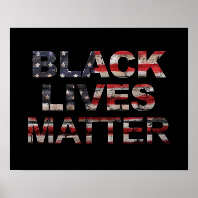 Black Lives Matter | Amerikanska Flagga Poster (Framsidan)