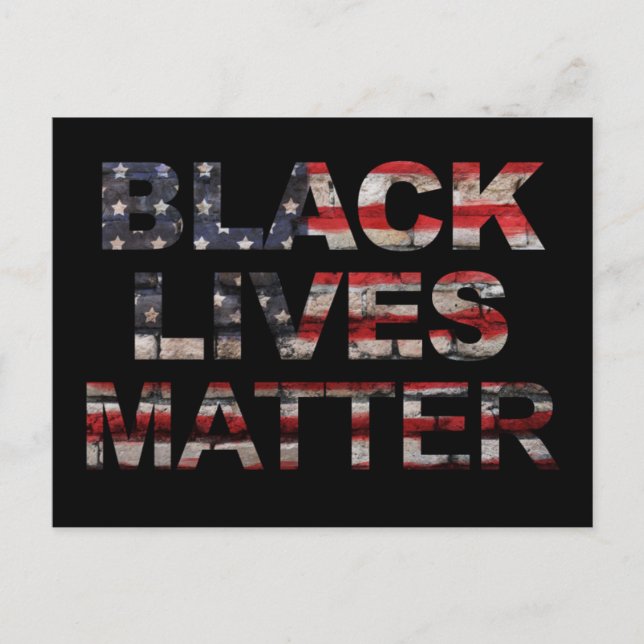 Black Lives Matter | Amerikanska Flagga Vykort (Framsida)