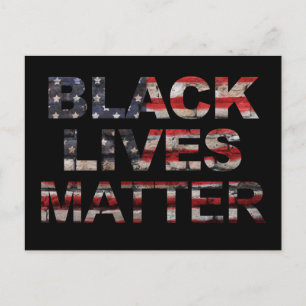 Black Lives Matter   Amerikanska Flagga Vykort