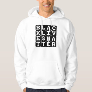 Black Lives Matter BLM i fyrkantigt mönster Hoodie