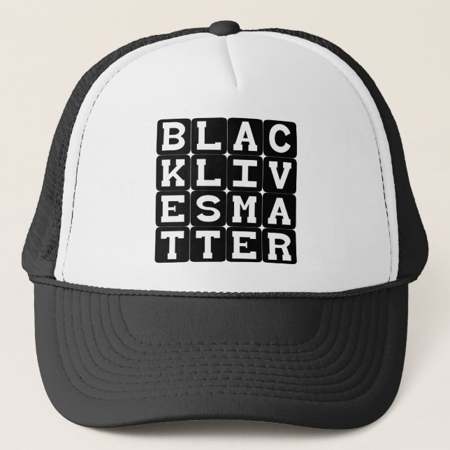 Black Lives Matter BLM i fyrkantigt mönster Keps (Framsida)