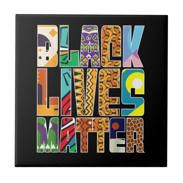 Black Lives Matter BLM Mural Art Black H Kakelplatta (Framsidan)