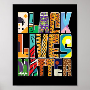 Black Lives Matter BLM Mural Art Black H Poster