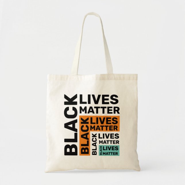 Black Lives Matter BlM Orange Blue Typography Tygkasse (Framsidan)