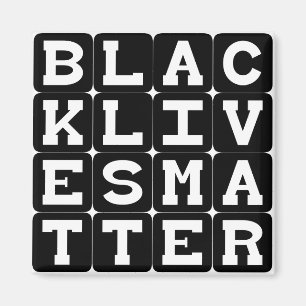 Black Lives Matter BLM på Square Mönster Magnet