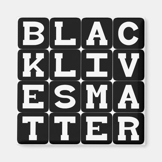Black Lives Matter BLM på Square Mönster Magnet (Framsidan)