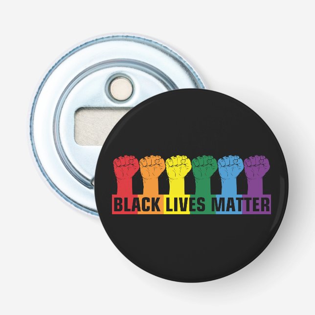 Black Lives Matter _ BLM Rainbow Flasköppnare (Framsidan)