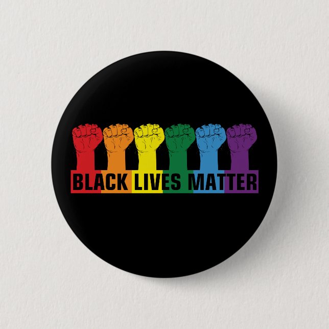 Black Lives Matter _ BLM Rainbow Knapp (Framsida)