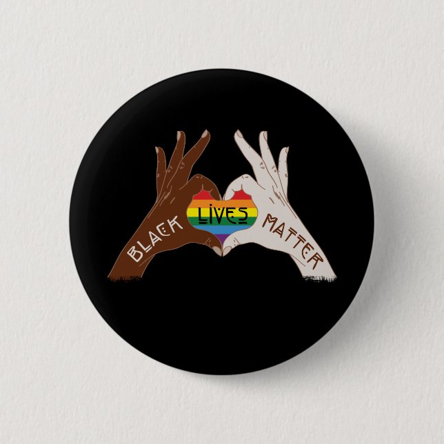 Black Lives Matter - BLM Rainbow Knapp (Framsida)