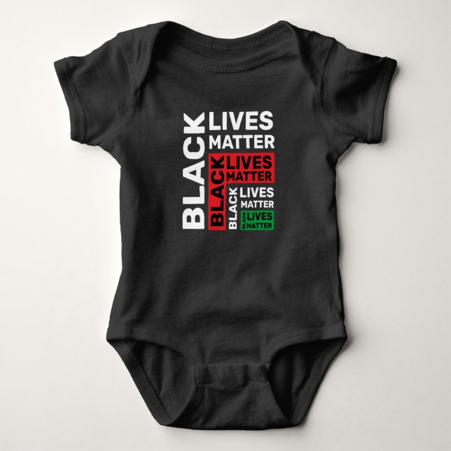 Black Lives Matter BLM Red Grönt Typography T Shirt (Framsida)