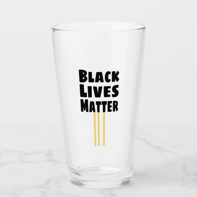 Black Lives Matter BLM tre Gulter Rand Glaskopp (Framsida)