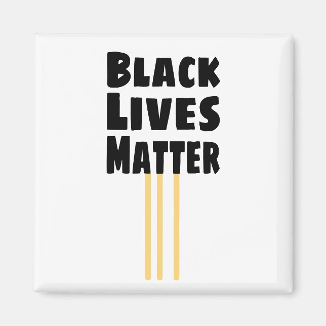 Black Lives Matter BLM tre Gulter Rand Magnet (Framsidan)