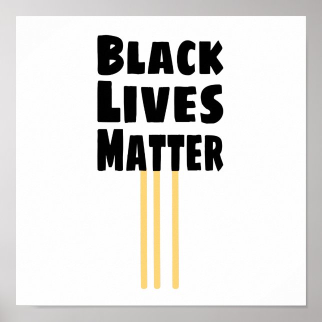 Black Lives Matter BLM tre Gulter Rand Poster (Framsidan)