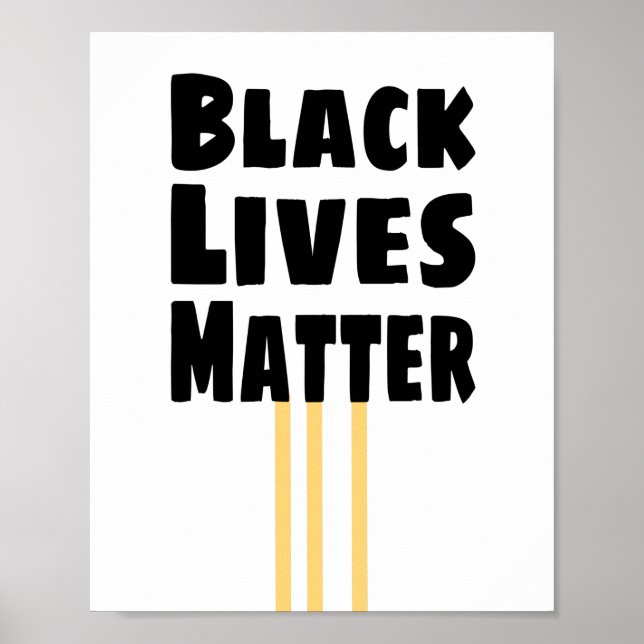 Black Lives Matter BLM tre Gulter Rand Poster (Framsidan)