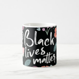 Black Lives Matter Blommigt Mugg