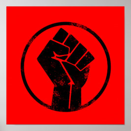 Black Lives Matter FIST (röd bakgrund) #BLM Poster