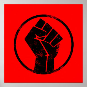 Black Lives Matter FIST (röd bakgrund) #BLM Poster