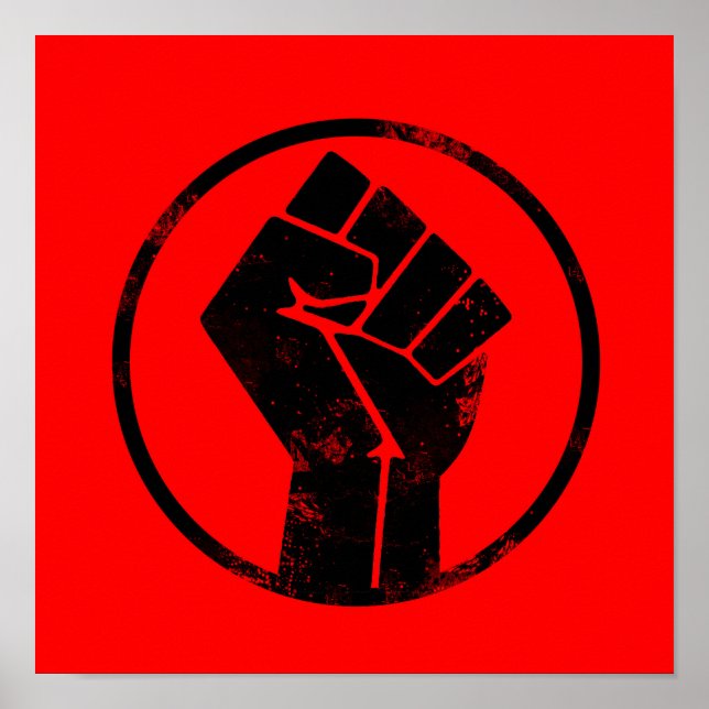 Black Lives Matter FIST (röd bakgrund) #BLM Poster (Framsidan)