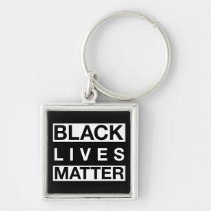 Black Lives Matter Fyrkantig Silverfärgad Nyckelring