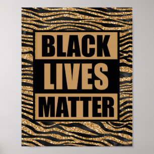 Black Lives Matter Glam Tiger Rand Poster