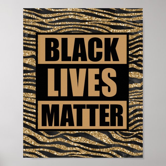 Black Lives Matter Glam Tiger Rand Poster (Framsidan)