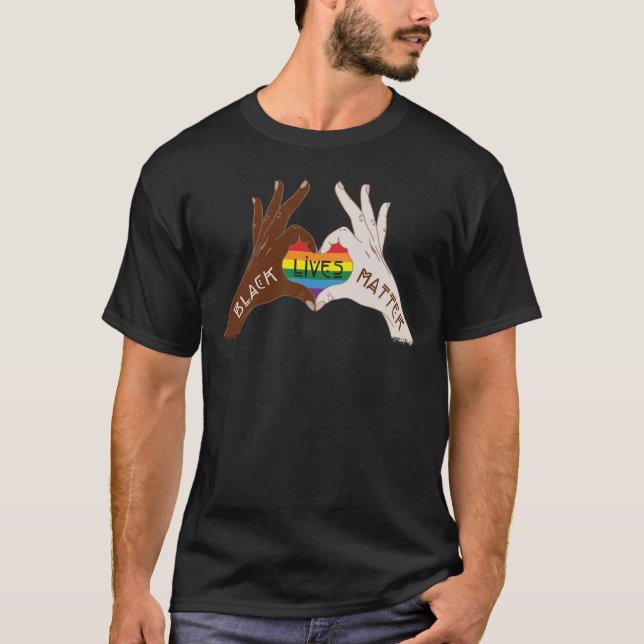 Black Lives Matter - Kärlek blm Rainbow T Shirt (Framsida)