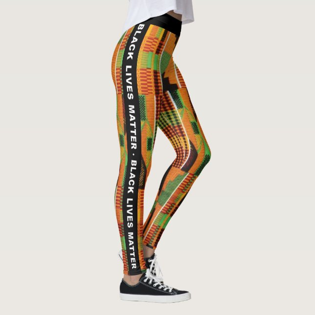 Black Lives Matter - Kente Tribal African print Leggings (Höger)