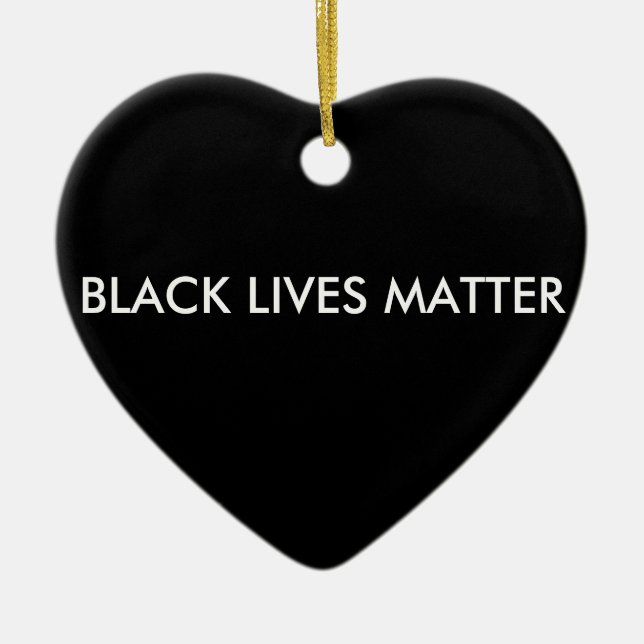 Black Lives Matter Ornament, BLM Julgransprydnad Keramik (Framsidan)