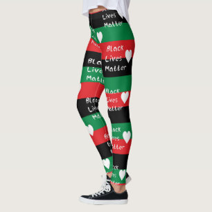 Black Lives Matter Pan-afrikanska flaggan Vitt hjä Leggings