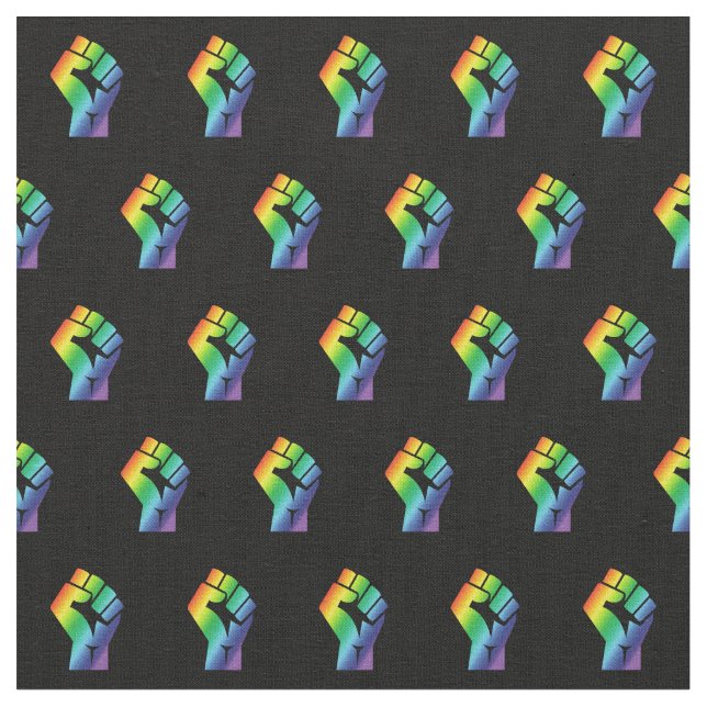 Black Lives Matter Rainbow Fist HGBTQ Tyg (Närbild)