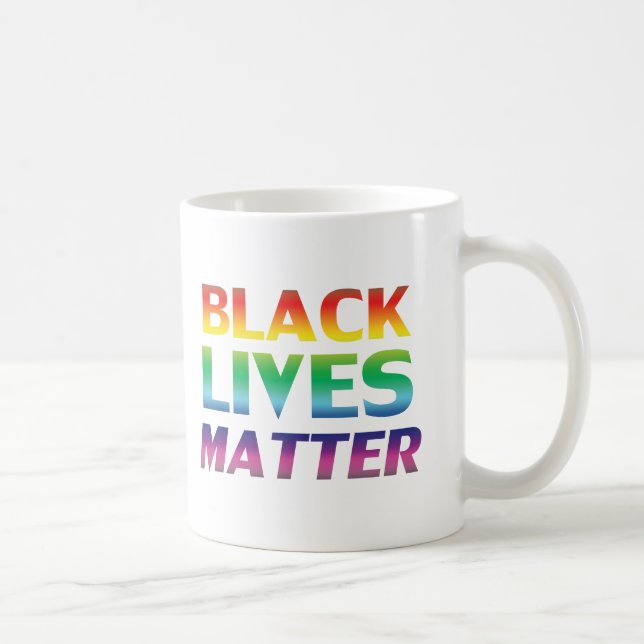 Black Lives Matter-regnbåge modern typografi lgbt Kaffemugg (Höger)