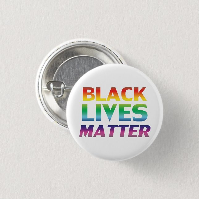 Black Lives Matter-regnbåge modern typografi lgbt Knapp (Framsida & baksida)