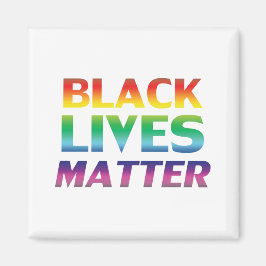 Black Lives Matter-regnbåge modern typografi lgbt Magnet
