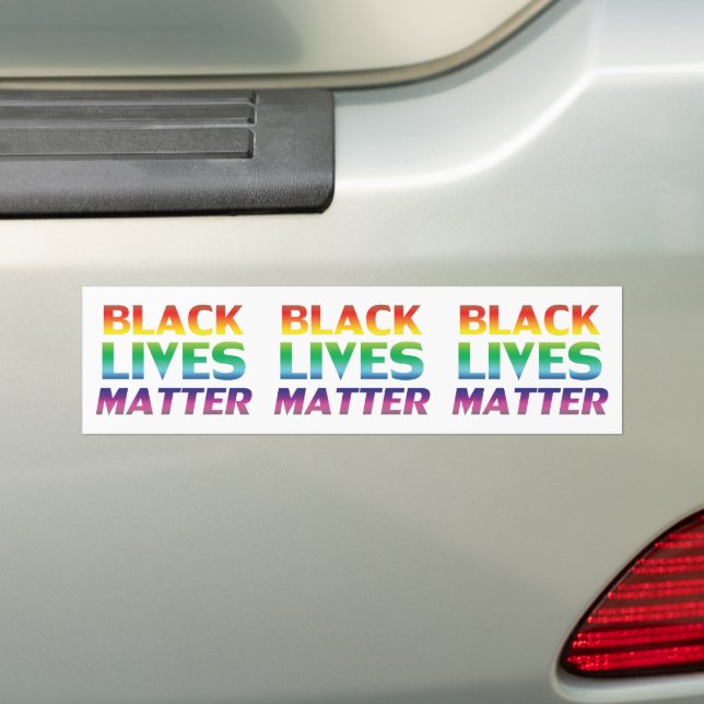 Black Lives Matter-regnbåge, modern typografi-prid Bildekal (På Bil)
