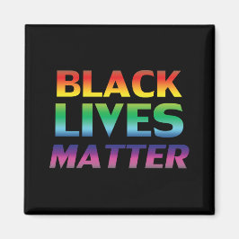 Black Lives Matter-regnbåge modern typografi svart Magnet