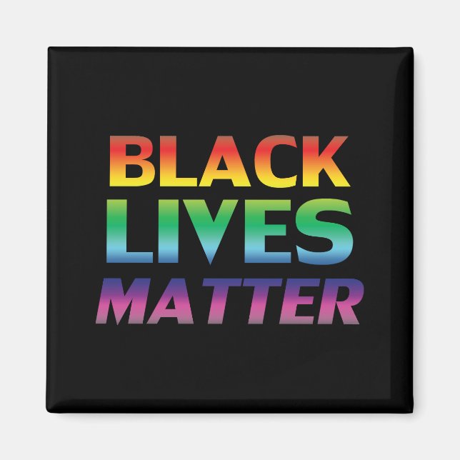 Black Lives Matter-regnbåge modern typografi svart Magnet (Framsidan)
