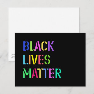 Black Lives Matter Stencil 01 Editable Färg Vykort