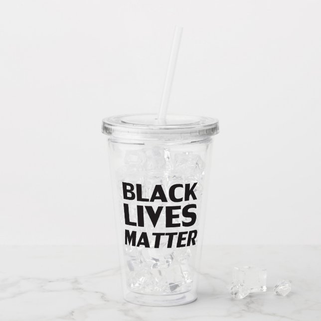 Black Lives Matter svart modern fetstilt typografi Take Away Mugg (Baksida Ice)