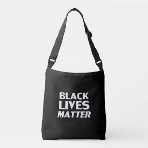Black Lives Matter svartvit modern typografi Axelväska