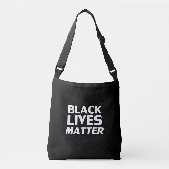 Black Lives Matter svartvit modern typografi Axelväska (Framsida)