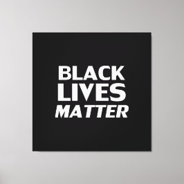 Black Lives Matter svartvit modern typografi Canvastryck