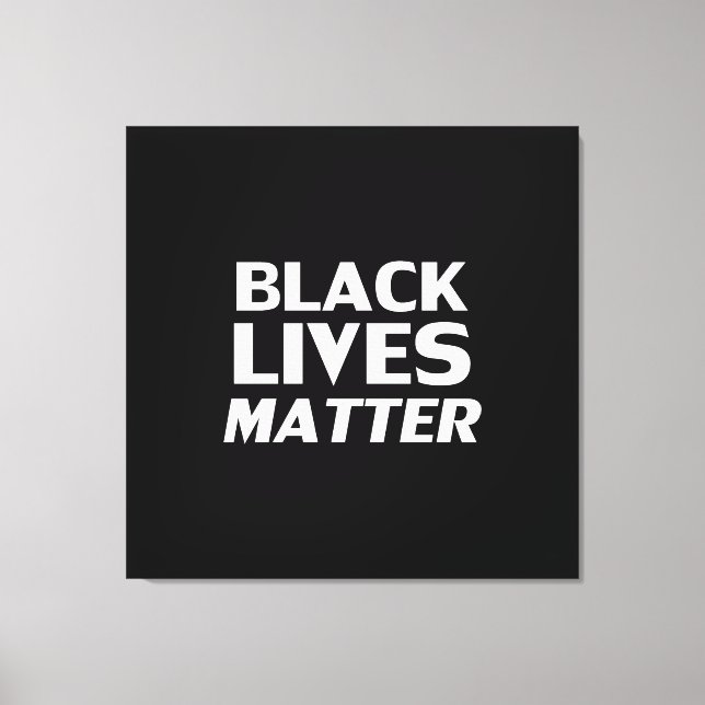 Black Lives Matter svartvit modern typografi Canvastryck (Framsida)